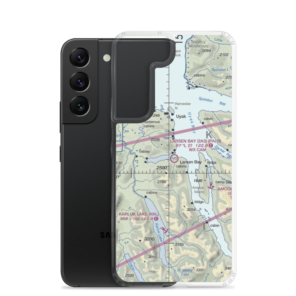 Larsen Bay Airport (2A3) VFR Sectional Samsung Case Samsung Galaxy S22 model shown