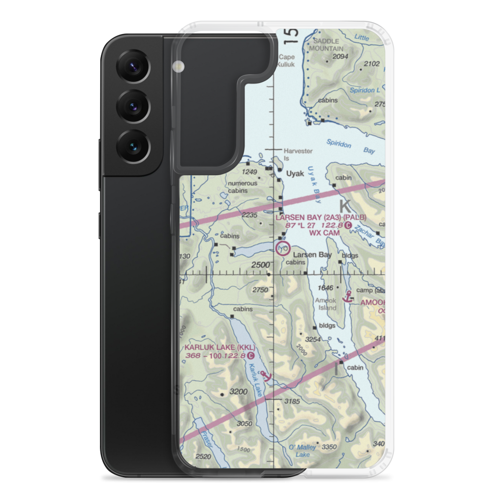 Larsen Bay Airport (2A3) VFR Sectional Samsung Case Samsung Galaxy S22 Plus model shown