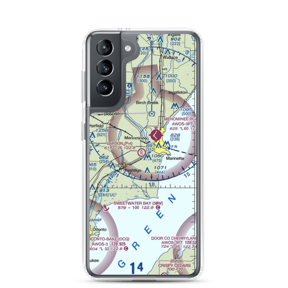 Larson Airport (5WI4) VFR Sectional Samsung Case Samsung Galaxy S21 model shown
