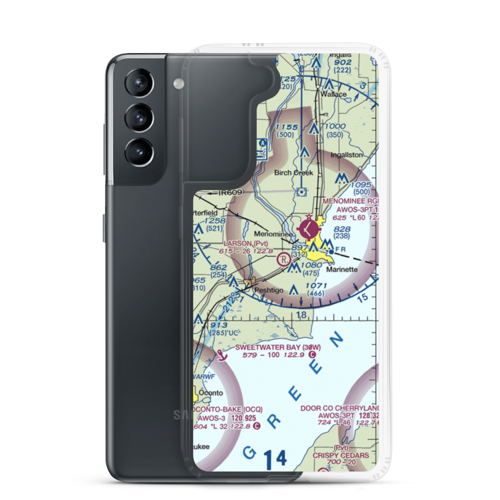 Larson Airport (5WI4) VFR Sectional Samsung Case Samsung Galaxy S21 model shown