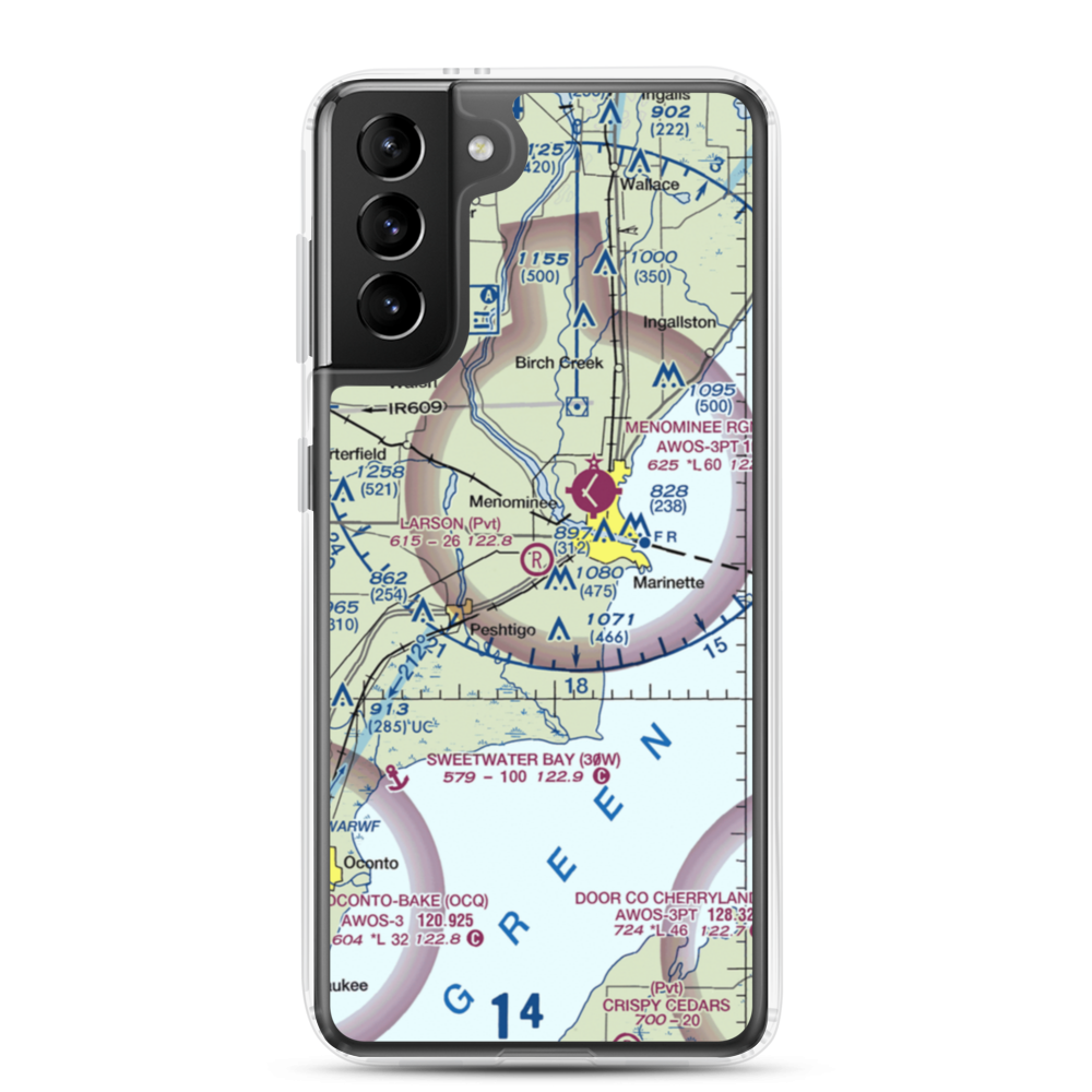 Larson Airport (5WI4) VFR Sectional Samsung Case Samsung Galaxy S21 Plus model shown