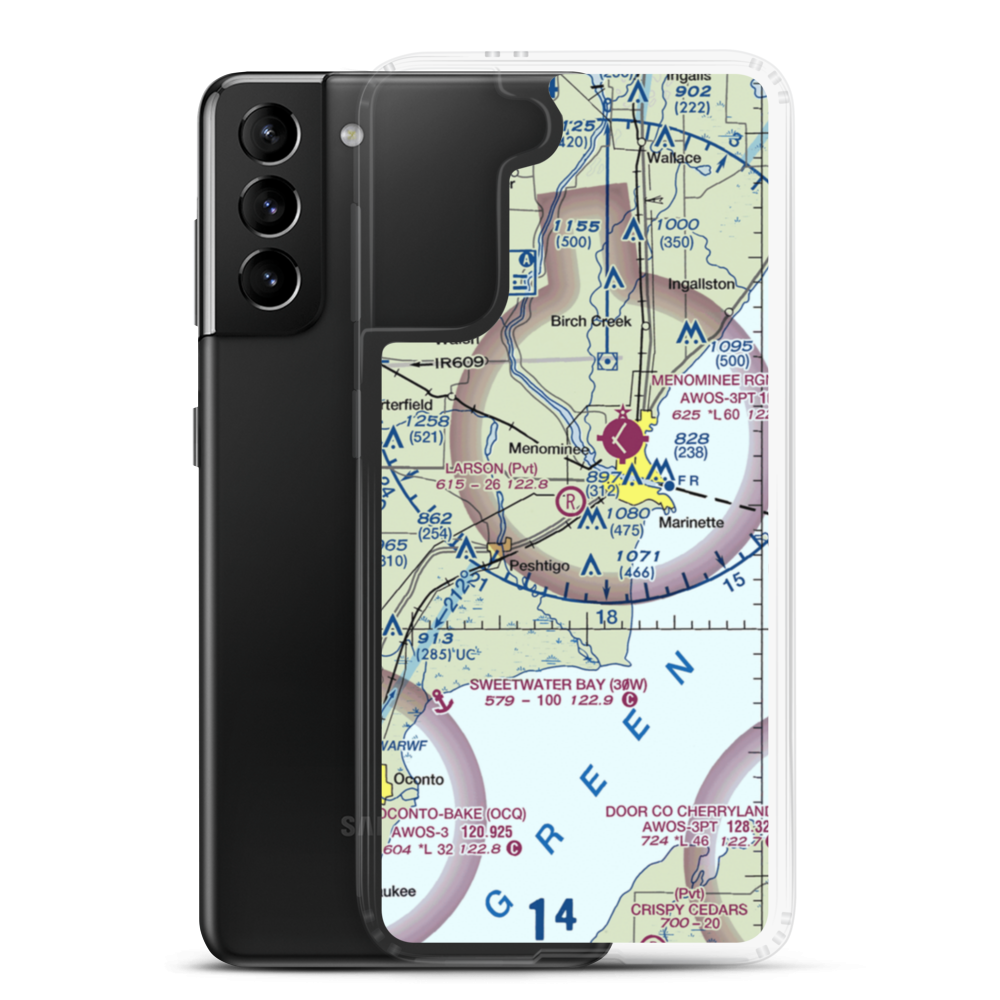 Larson Airport (5WI4) VFR Sectional Samsung Case Samsung Galaxy S21 Plus model shown