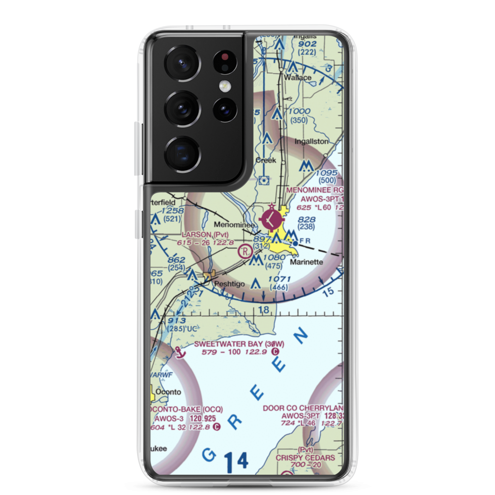 Larson Airport (5WI4) VFR Sectional Samsung Case Samsung Galaxy S21 Ultra model shown