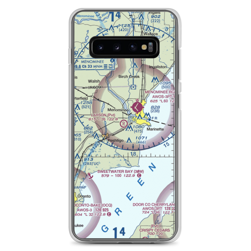 Larson Airport (5WI4) VFR Sectional Samsung Case Samsung Galaxy S10+ model shown