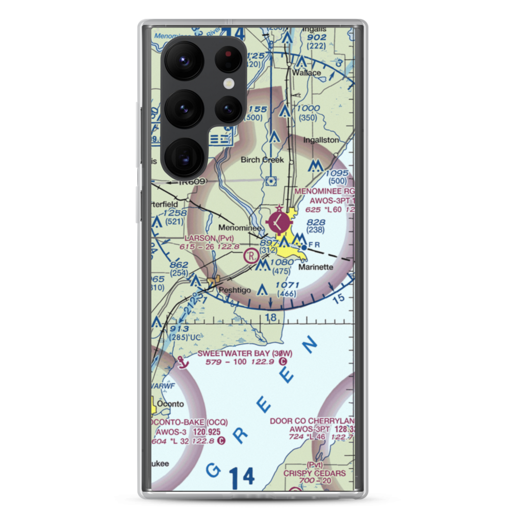Larson Airport (5WI4) VFR Sectional Samsung Case Samsung Galaxy S22 Ultra model shown