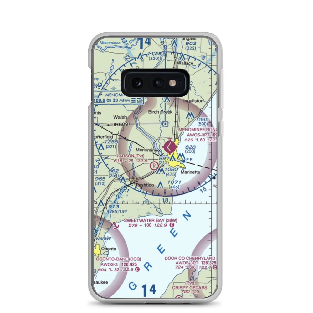 Larson Airport (5WI4) VFR Sectional Samsung Case Samsung Galaxy S10e model shown