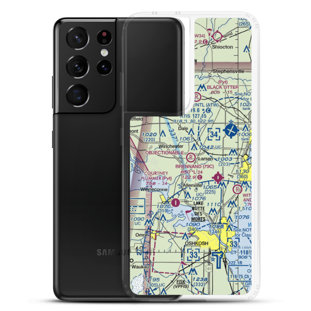 Larson Airport (WI91) VFR Sectional Samsung Case Samsung Galaxy S21 Ultra model shown