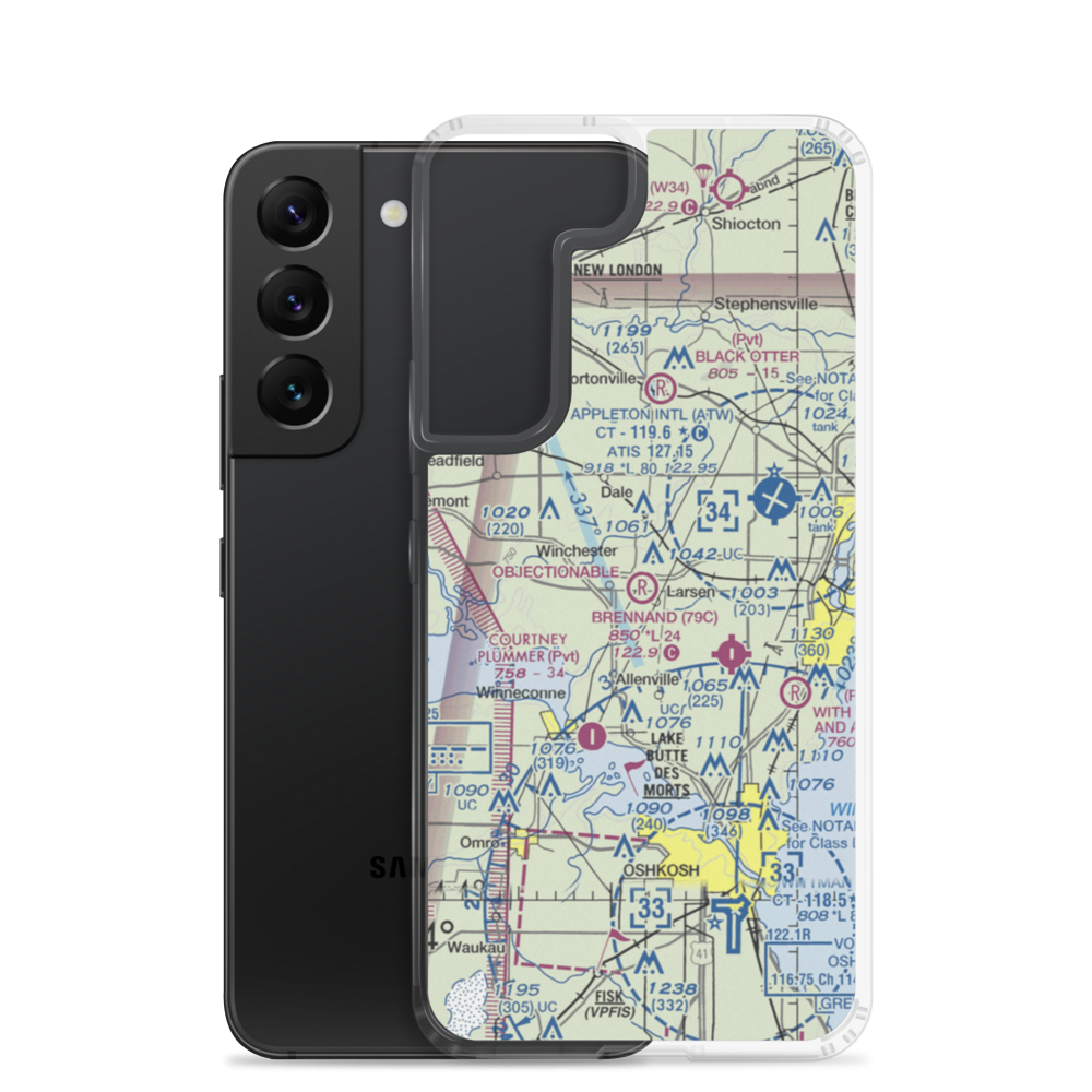 Larson Airport (WI91) VFR Sectional Samsung Case Samsung Galaxy S22 model shown