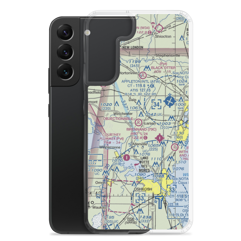 Larson Airport (WI91) VFR Sectional Samsung Case Samsung Galaxy S22 Plus model shown