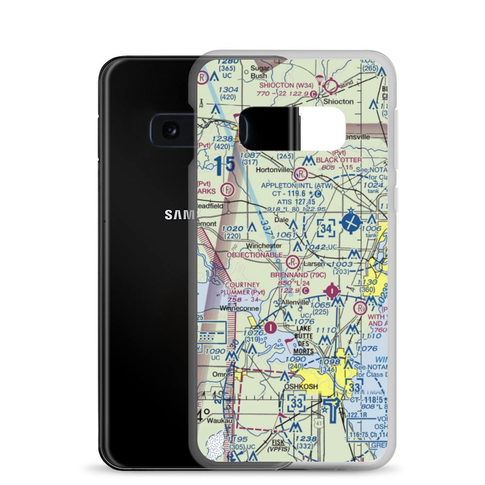 Larson Airport (WI91) VFR Sectional Samsung Case Samsung Galaxy S10e model shown