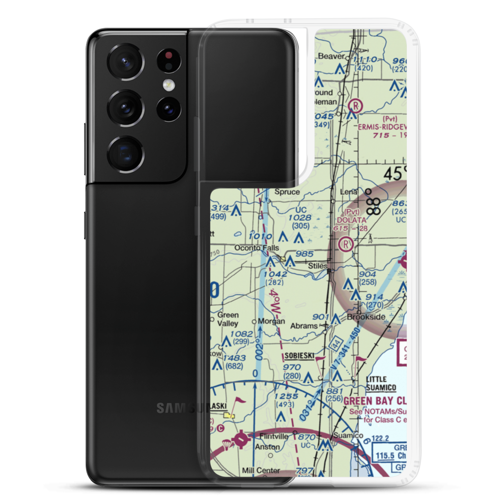 Larson Studio Airport (WI20) VFR Sectional Samsung Case Samsung Galaxy S21 Ultra model shown