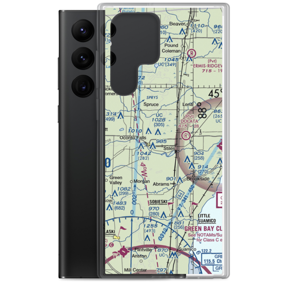 Larson Studio Airport (WI20) VFR Sectional Samsung Case Samsung Galaxy S22 Ultra model shown