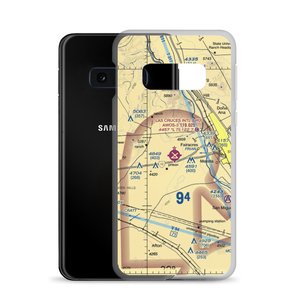 Las Cruces International Airport (LRU) VFR Sectional Samsung Case Samsung Galaxy S10e model shown