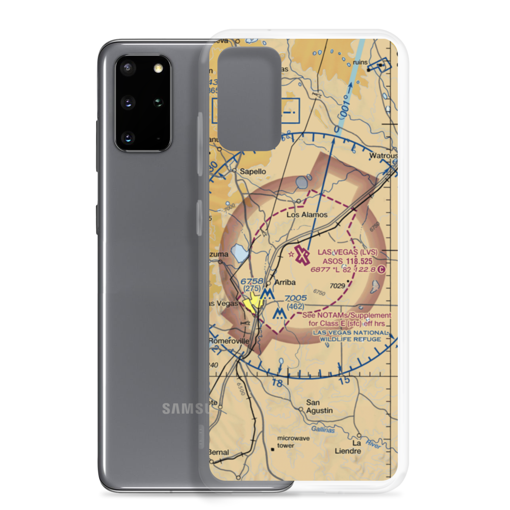 Las Vegas Municipal Airport (LVS) VFR Sectional Samsung Case Samsung Galaxy S20 Plus model shown