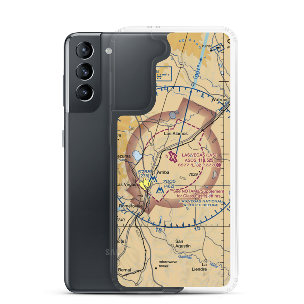 Las Vegas Municipal Airport (LVS) VFR Sectional Samsung Case Samsung Galaxy S21 model shown