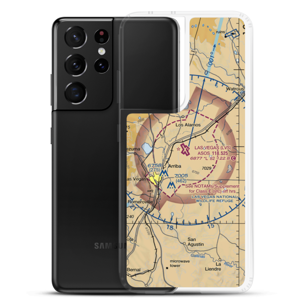 Las Vegas Municipal Airport (LVS) VFR Sectional Samsung Case Samsung Galaxy S21 Ultra model shown