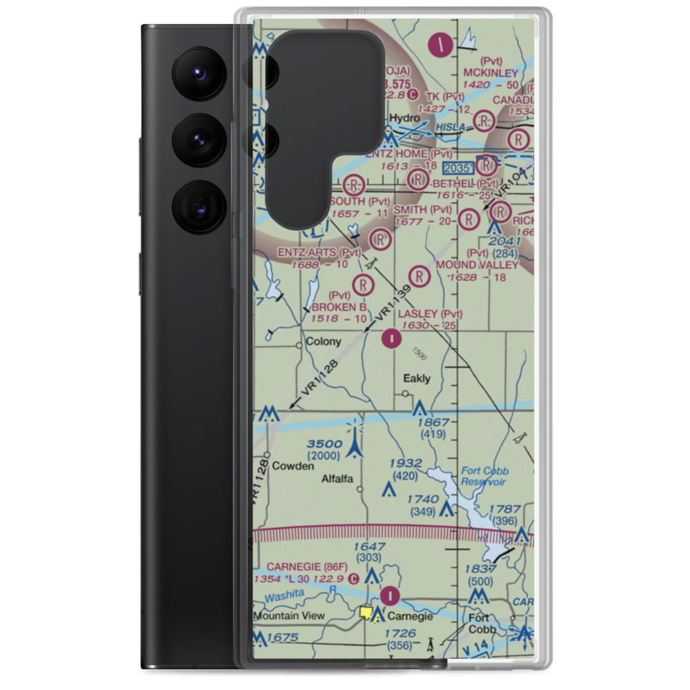 Lasley Private Airport (6OK8) VFR Sectional Samsung Case Samsung Galaxy S22 Ultra model shown