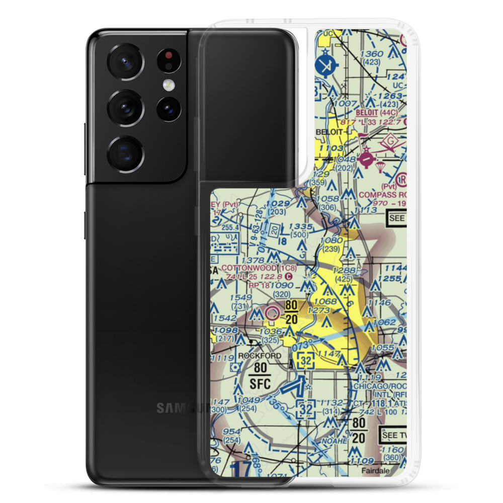 Latham Park Aero Estates Airport (LL81) VFR Sectional Samsung Case Samsung Galaxy S21 Ultra model shown