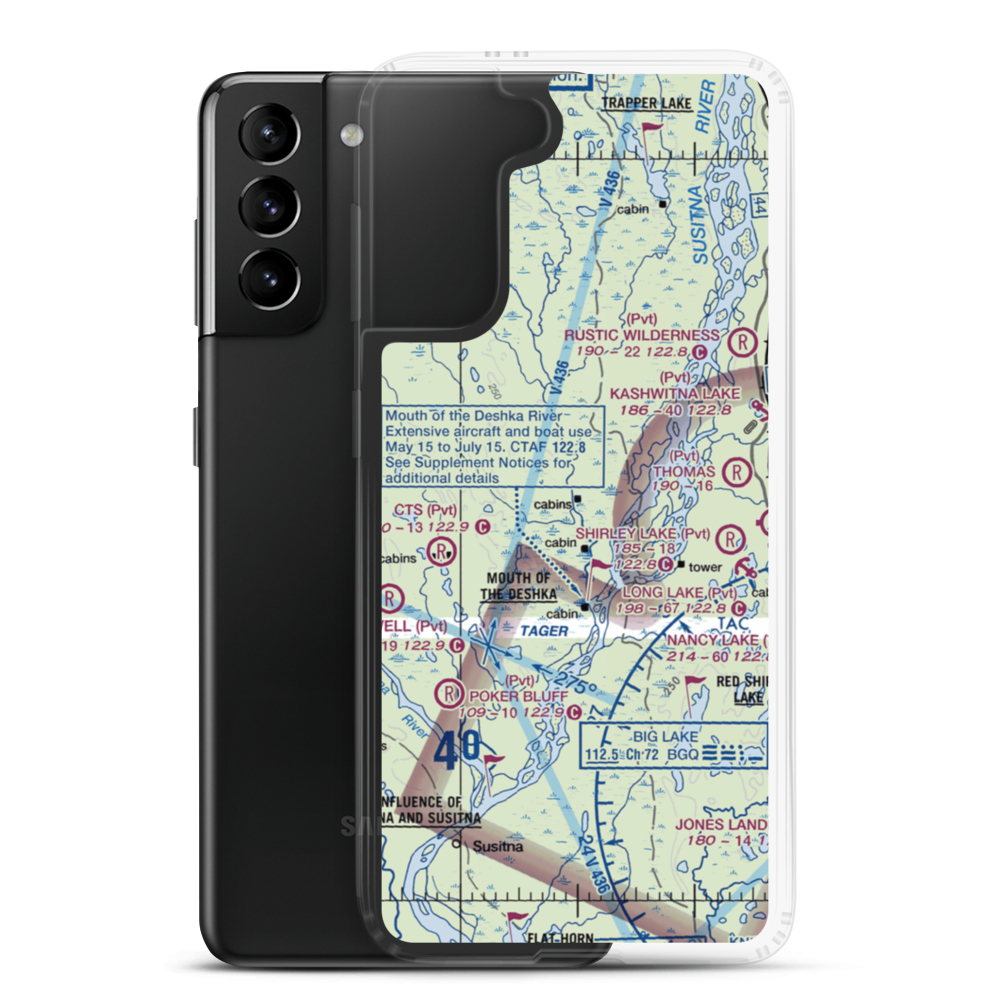 Laub Airport (3AK7) VFR Sectional Samsung Case Samsung Galaxy S21 Plus model shown