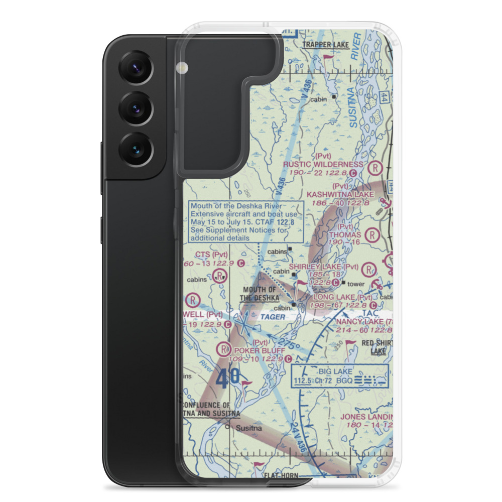 Laub Airport (3AK7) VFR Sectional Samsung Case Samsung Galaxy S22 Plus model shown