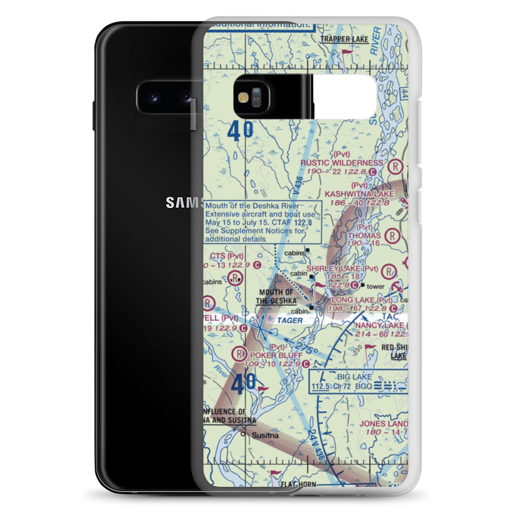 Laub Airport (3AK7) VFR Sectional Samsung Case Samsung Galaxy S10+ model shown