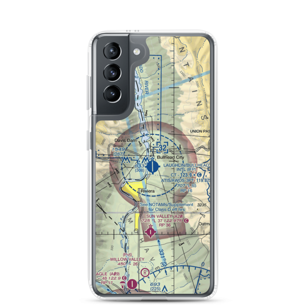 Laughlin Bullhead International Airport (IFP) VFR Sectional Samsung Case Samsung Galaxy S21 model shown