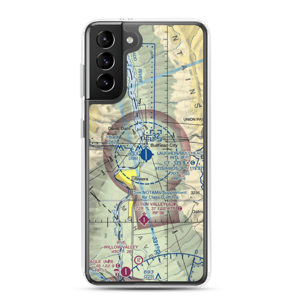 Laughlin Bullhead International Airport (IFP) VFR Sectional Samsung Case Samsung Galaxy S21 Plus model shown