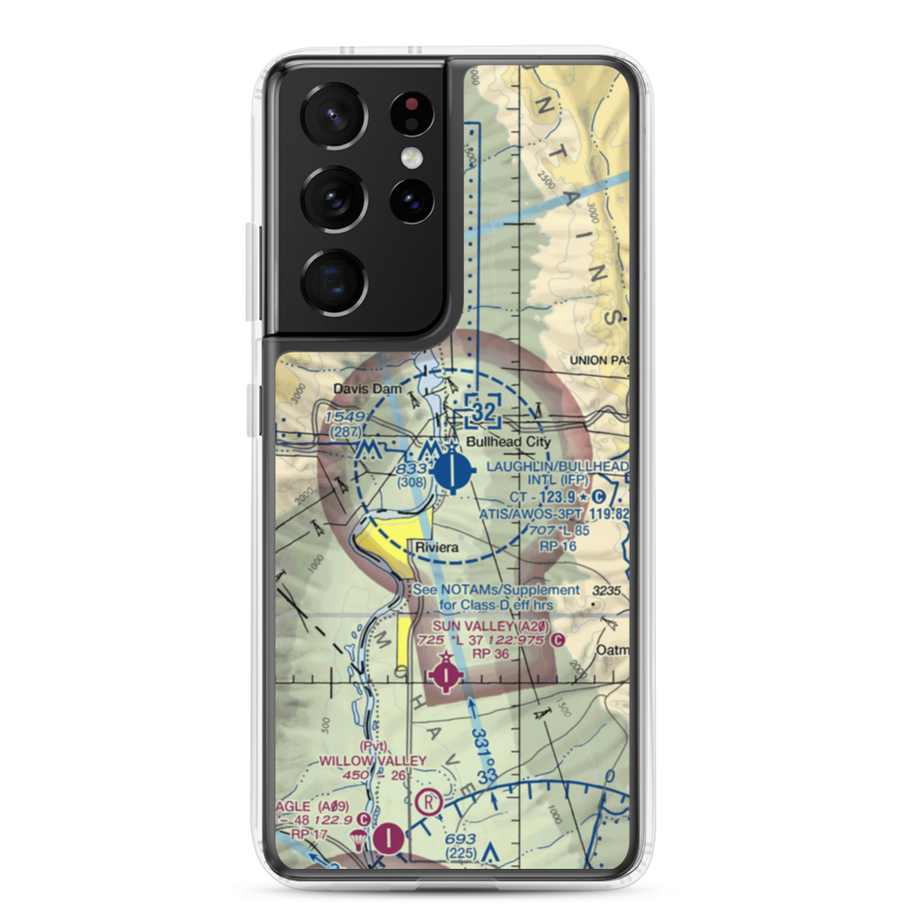 Laughlin Bullhead International Airport (IFP) VFR Sectional Samsung Case Samsung Galaxy S21 Ultra model shown