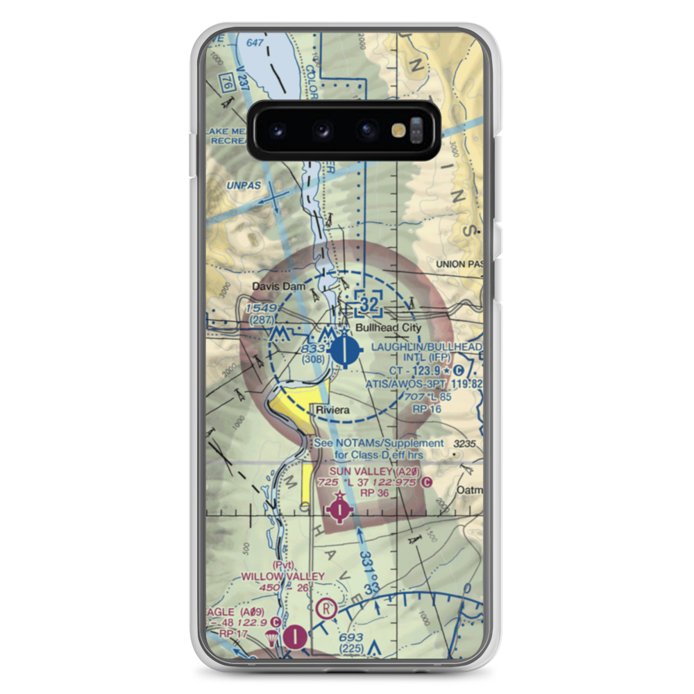 Laughlin Bullhead International Airport (IFP) VFR Sectional Samsung Case Samsung Galaxy S10+ model shown