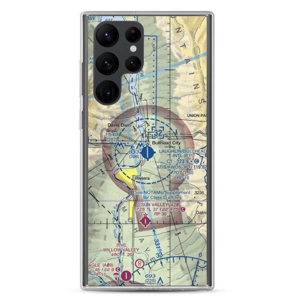 Laughlin Bullhead International Airport (IFP) VFR Sectional Samsung Case Samsung Galaxy S22 Ultra model shown