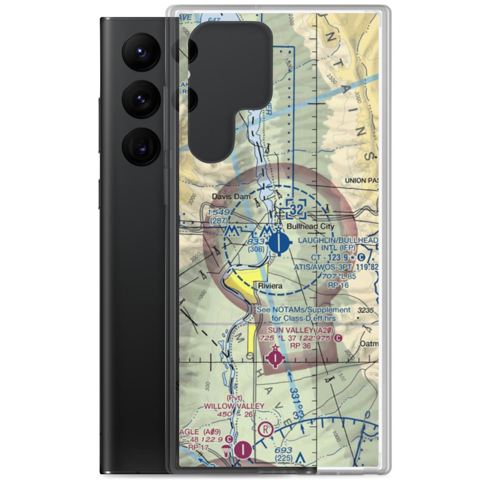 Laughlin Bullhead International Airport (IFP) VFR Sectional Samsung Case Samsung Galaxy S22 Ultra model shown