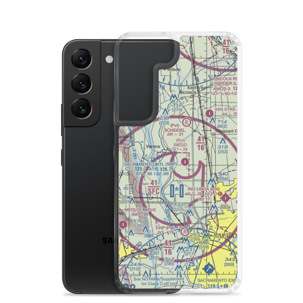 Lauppes Strip (CA22) VFR Sectional Samsung Case Samsung Galaxy S22 model shown