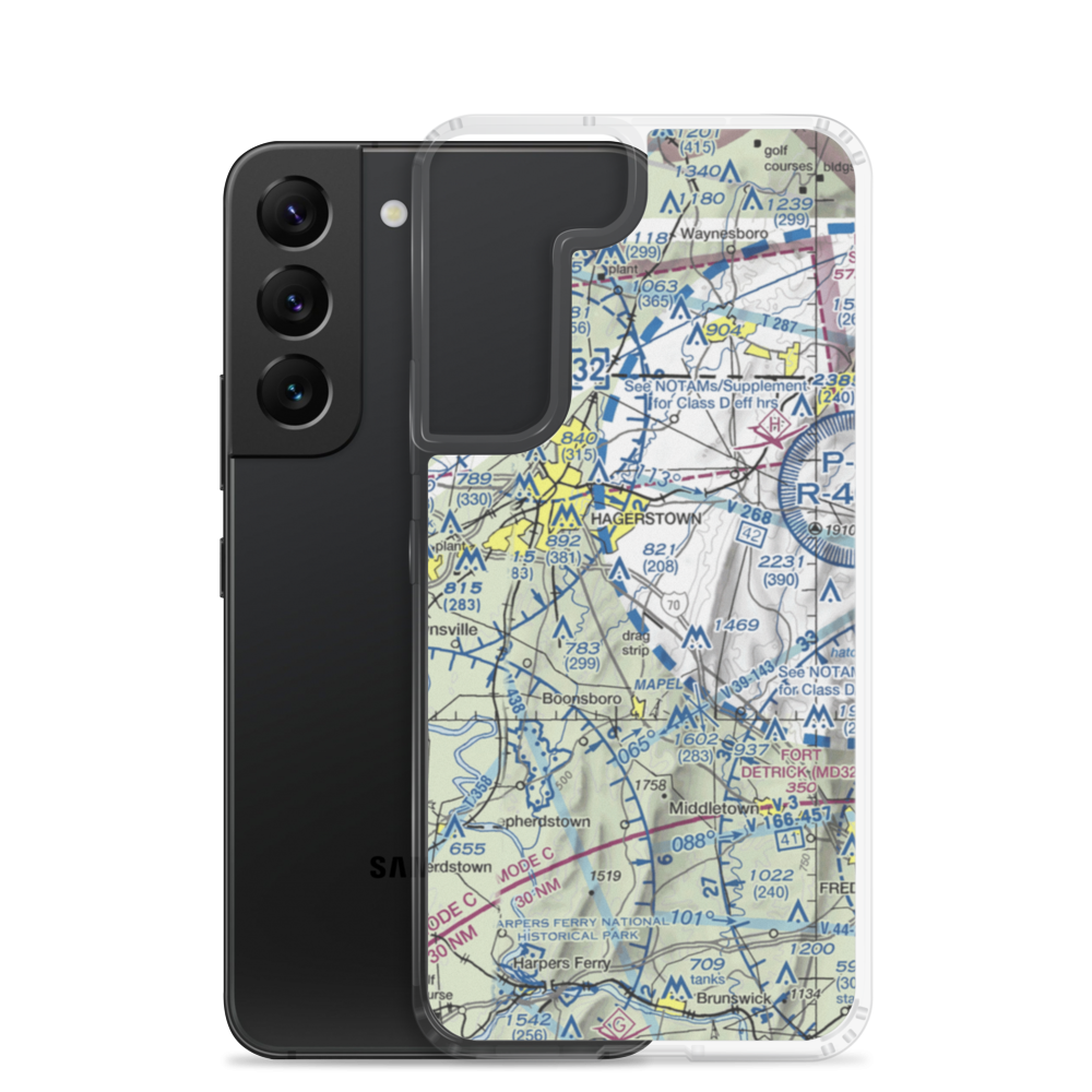 Laura's Landing Airport (22MD) VFR Sectional Samsung Case Samsung Galaxy S22 model shown