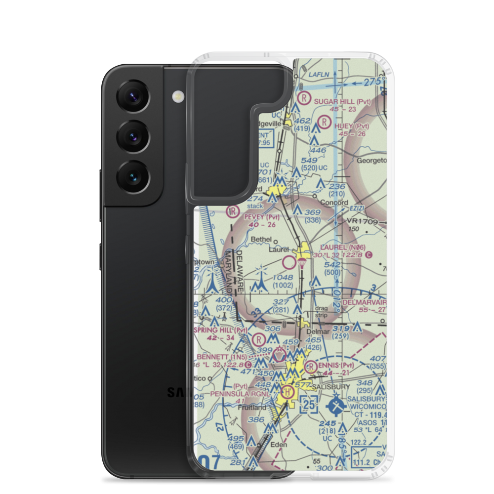 Laurel Airport (N06) VFR Sectional Samsung Case Samsung Galaxy S22 model shown