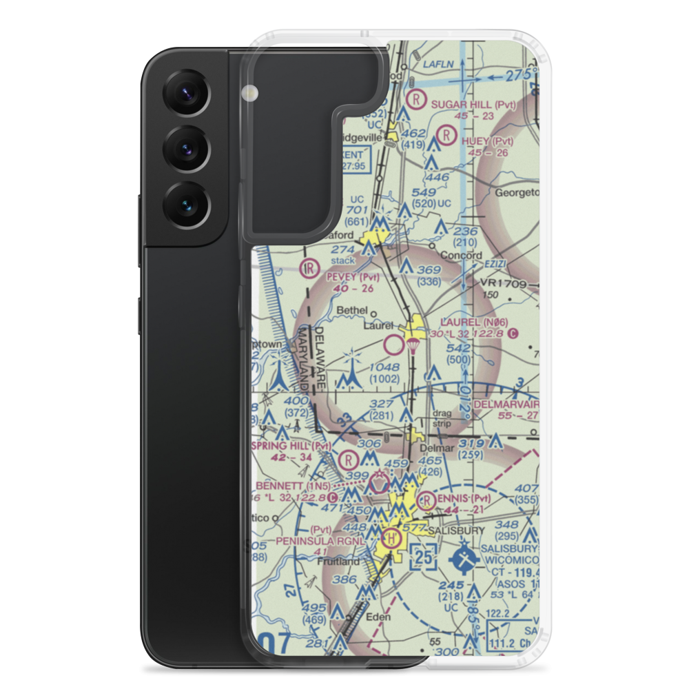 Laurel Airport (N06) VFR Sectional Samsung Case Samsung Galaxy S22 Plus model shown