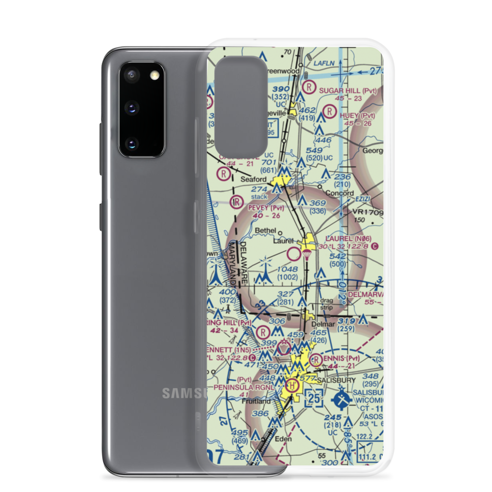 Laurel Airport (N06) VFR Sectional Samsung Case Samsung Galaxy S20 model shown