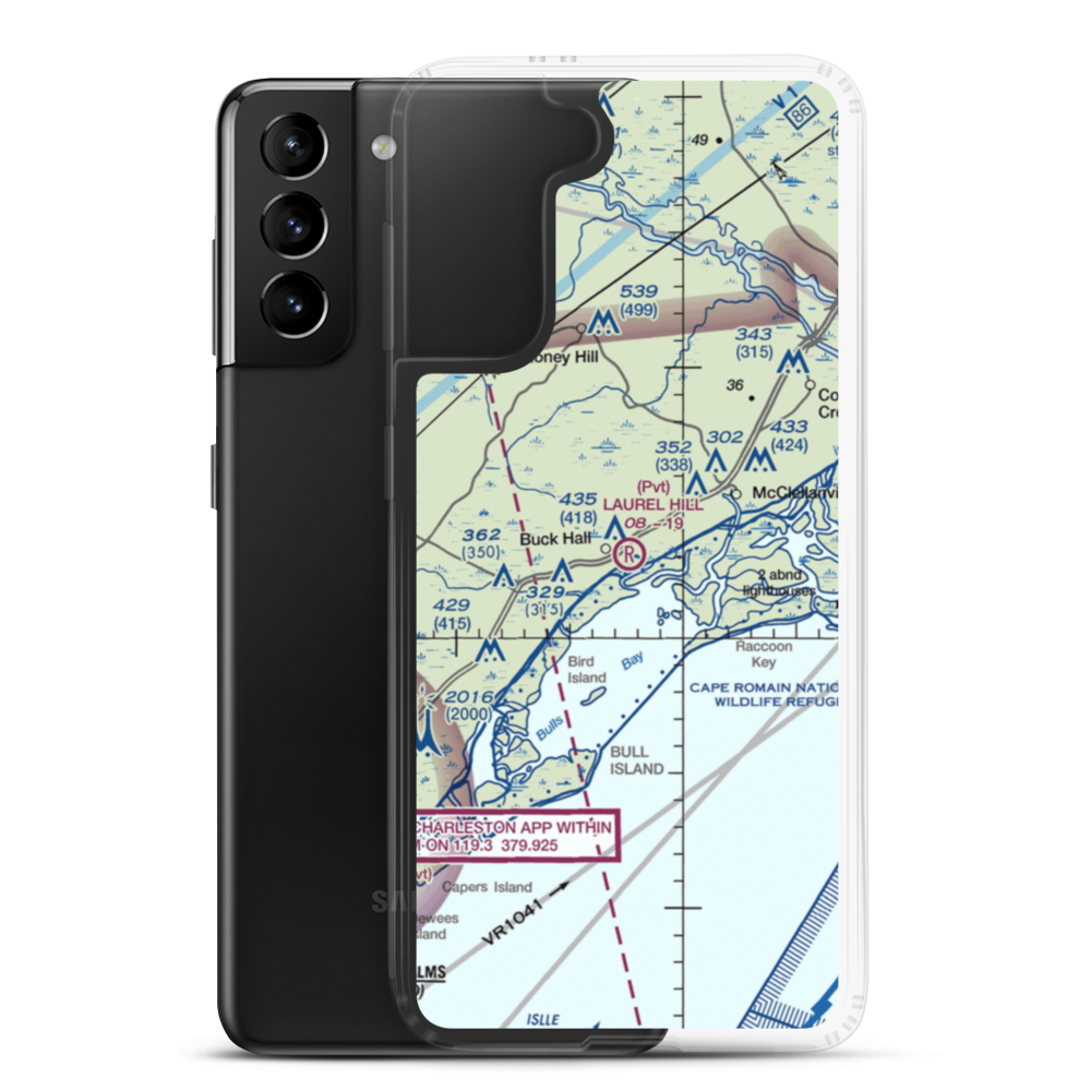 Laurel Hill Farms Airport (2SC7) VFR Sectional Samsung Case Samsung Galaxy S21 Plus model shown