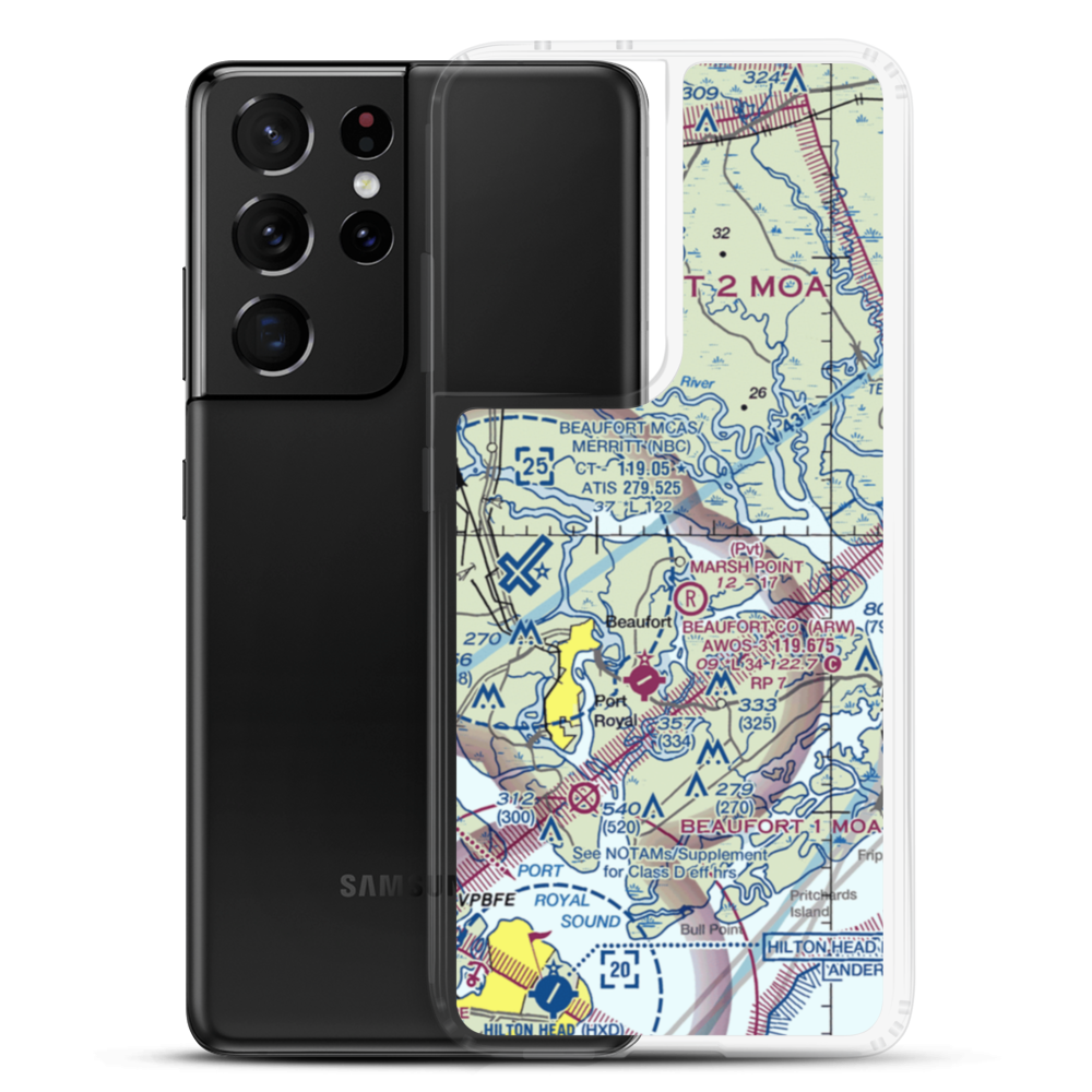 Laurel Hill Plantation Airport (SC05) VFR Sectional Samsung Case Samsung Galaxy S21 Ultra model shown