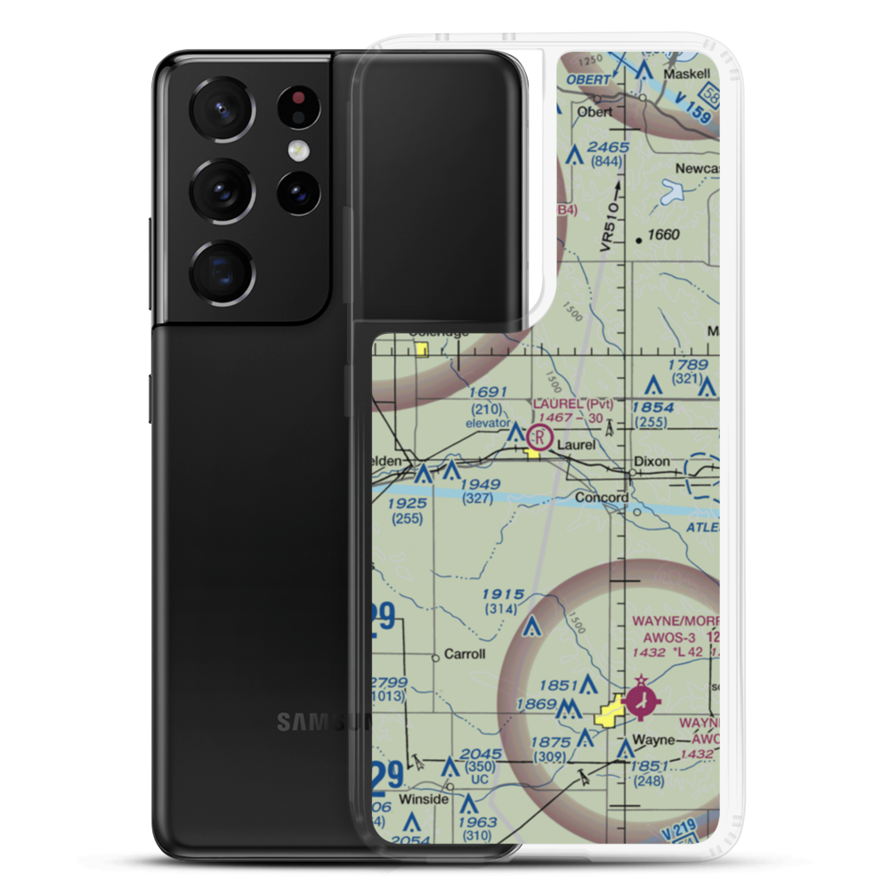 Laurel Municipal Airport (08NE) VFR Sectional Samsung Case Samsung Galaxy S21 Ultra model shown