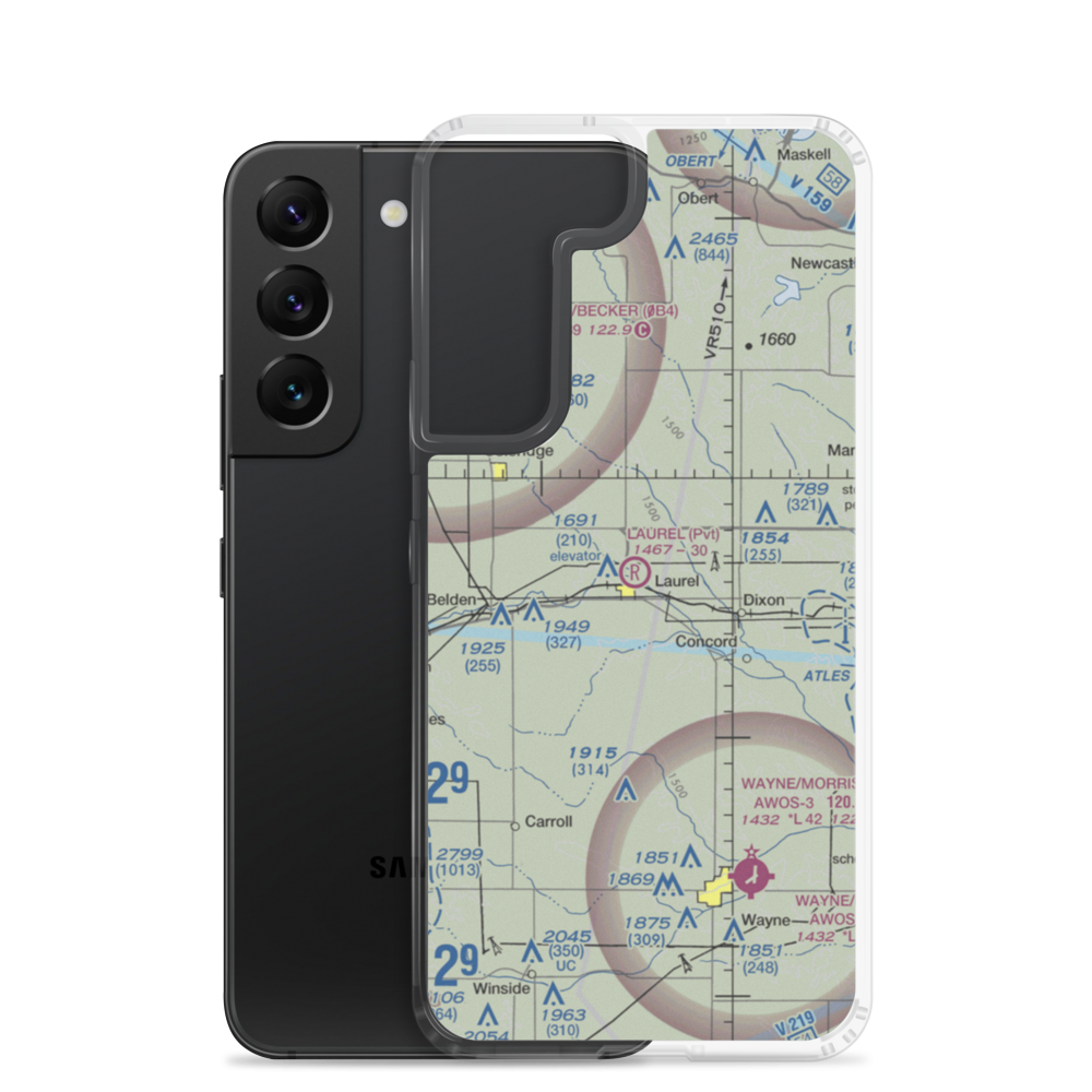 Laurel Municipal Airport (08NE) VFR Sectional Samsung Case Samsung Galaxy S22 model shown