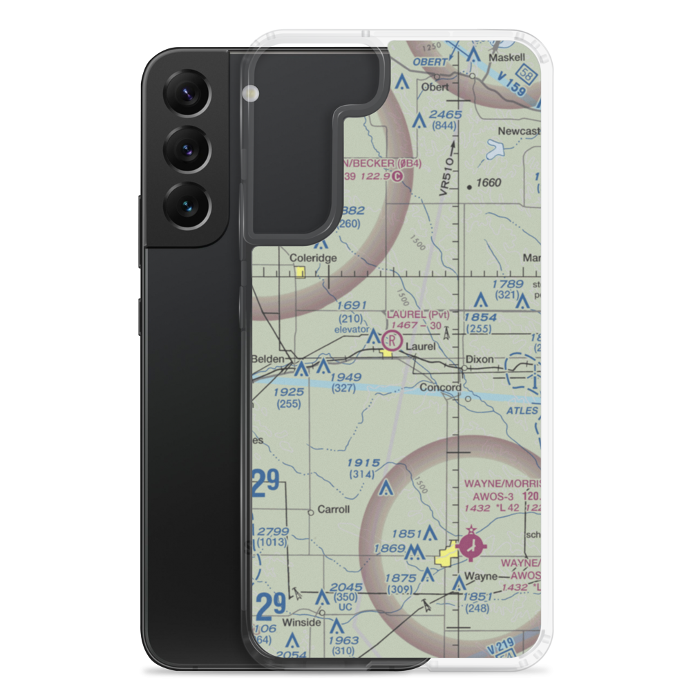 Laurel Municipal Airport (08NE) VFR Sectional Samsung Case Samsung Galaxy S22 Plus model shown
