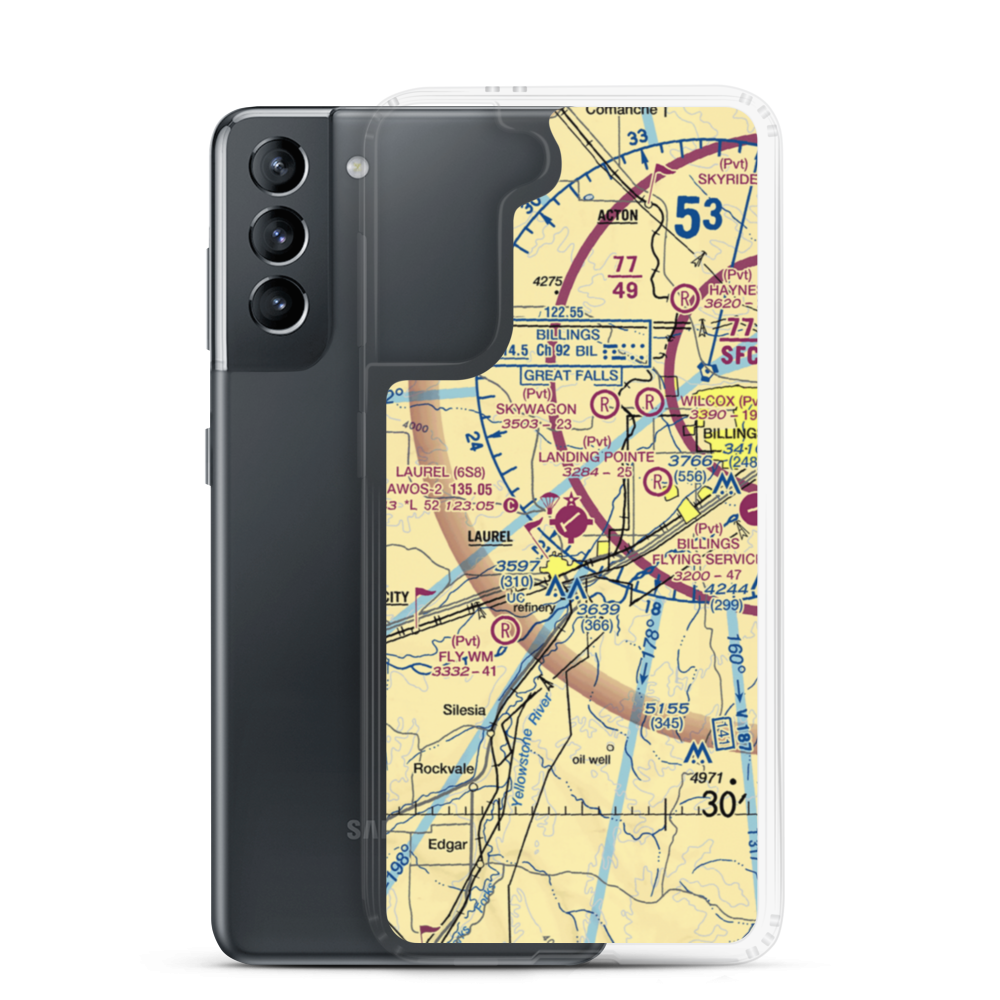 Laurel Municipal Airport (6S8) VFR Sectional Samsung Case Samsung Galaxy S21 model shown