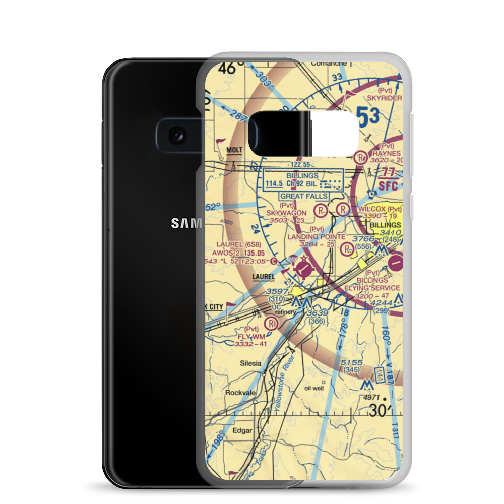 Laurel Municipal Airport (6S8) VFR Sectional Samsung Case Samsung Galaxy S10e model shown