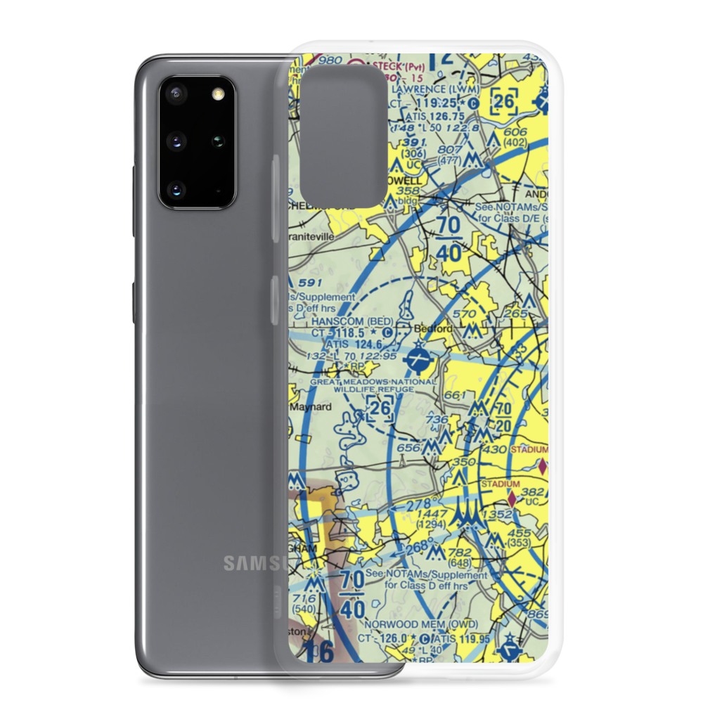 Laurence G Hanscom Field (BED) VFR Sectional Samsung Case Samsung Galaxy S20 Plus model shown
