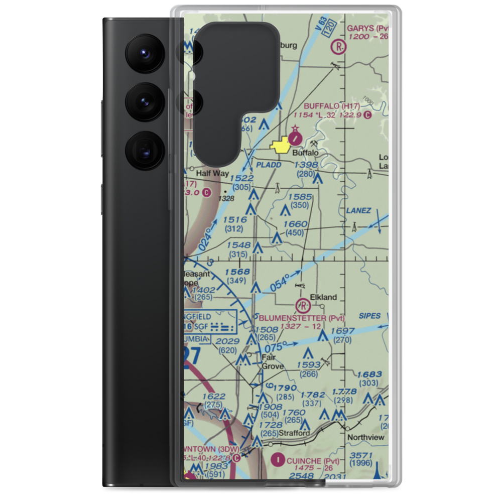 Laurie's Landing Airport (US-0104) VFR Sectional Samsung Case Samsung Galaxy S22 Ultra model shown
