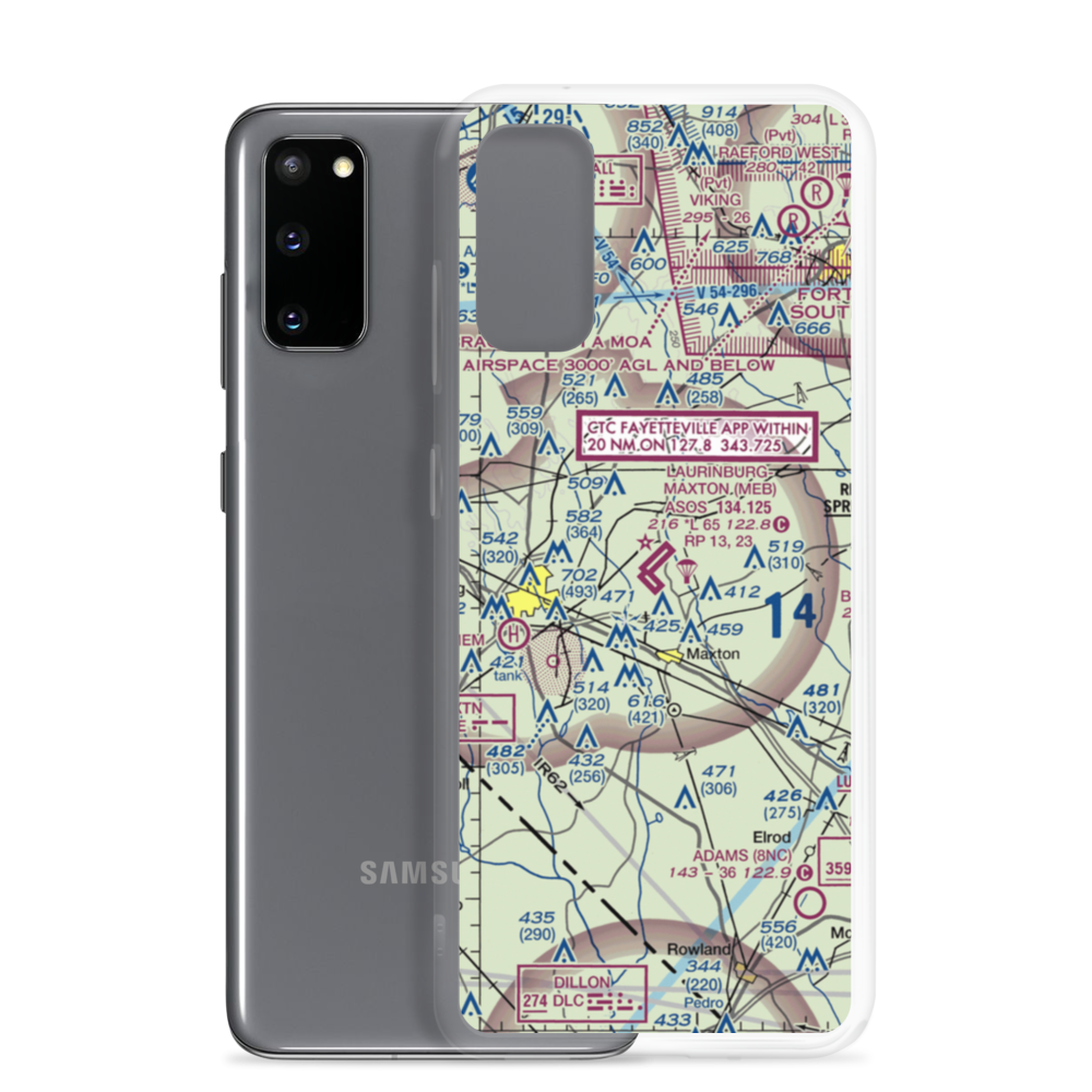 Laurinburg Maxton Airport (MEB) VFR Sectional Samsung Case Samsung Galaxy S20 model shown