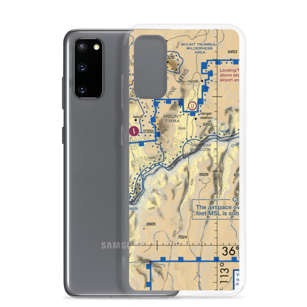 Lava Falls Heliport (HAE) VFR Sectional Samsung Case Samsung Galaxy S20 model shown