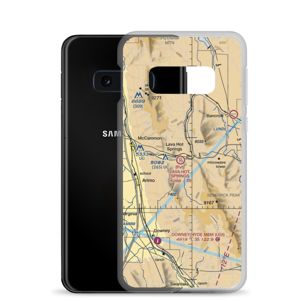 Lava Hot Springs Airport (01ID) VFR Sectional Samsung Case Samsung Galaxy S10e model shown