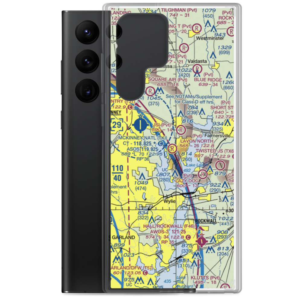 Lavon North Airport (46TS) VFR Sectional Samsung Case Samsung Galaxy S22 Ultra model shown