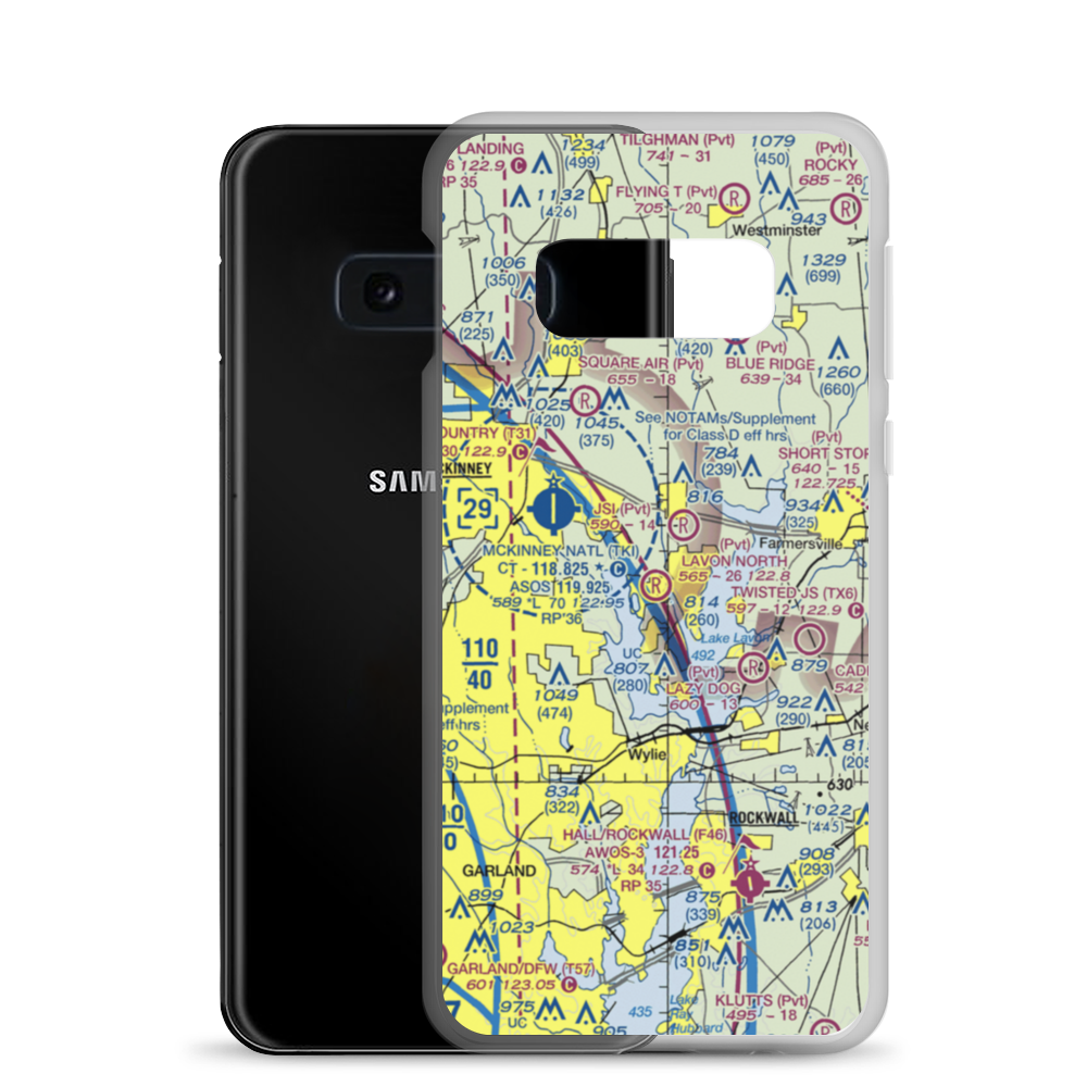 Lavon North Airport (46TS) VFR Sectional Samsung Case Samsung Galaxy S10e model shown